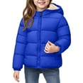 thumbnail image 1 of Iaqnaocc Girls Winter Coat Lightweight Sherpa Fleece Down Coats Warm Size 7-8 Hooded Down Coat Cute Zipper Up Clothes Girls Puffer Jacket Blue 5-6Years, 1 of 4