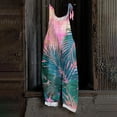 thumbnail image 1 of Iaqnaocc Hawaiian Jumpsuits for Women Summer Plus Size Boho Beach Vacation Womens Romper Sleeveless Tropical Jumpsuits Rompers Loose Fit Spaghetti Strap Overalls for Women Pink S, 1 of 6