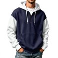 thumbnail image 1 of Iaqnaocc Hoodies for Men Quarter Zip Pullover Sweatshirt Casual Workout Drop Shoulder Loose Fit Sweatshirts for Men Navy XL, 1 of 6