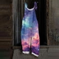 thumbnail image 1 of Iaqnaocc Jumpsuits For Women Plus Size Boho Starry Sky Sleeveless Wide Leg Jumpers Casual Adjustable Strap Overalls Jumpsuits Baggy Holiday Overalls Pink 4XL, 1 of 5