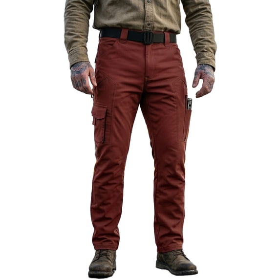 Iaqnaocc Mens Cargo Pants Hiking Stretch Breathable Relaxed Outdoor Waterproof Big and Tall Construction Work Pants with Pockets Wine M