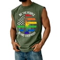 thumbnail image 1 of Iaqnaocc Mens Pride Tank Tops Rainbow We The People Graphic Sleeveless Mens Shirt Graphic American Flag Stars Pride Human Equality Tee Army Green S, 1 of 3