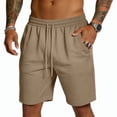 thumbnail image 1 of Iaqnaocc Mens Shorts Beach Drawstring Mens Shorts Casual Big and Tall Quick Drying Running Workout Summer Elastic Pants With Pockets Khaki 3XL, 1 of 3