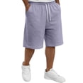 thumbnail image 1 of Iaqnaocc Mens Shorts Vacation Drawstring Mens Shorts Casual Big and Tall Quick Drying Loose Fit Lightweight Summer Elastic Activewear With Pockets Light Purple 2XL, 1 of 6