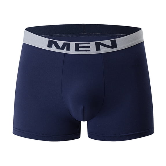 Iaqnaocc Mens Underwear Breathable Stretch Moisture-Wicking Cotton Boxer Briefs for Men Cloudsoft Cooling Comfort Underwear Dark Blue M