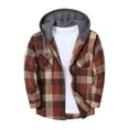 thumbnail image 1 of Iaqnaocc Mens&nbsp;shirts Hoodies Flannel Plaid Long Sleeve Button Up Casual Trendy Lightweight Fall Jackets for Men Saffron M, 1 of 4