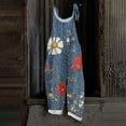 thumbnail image 1 of Iaqnaocc Overalls for Women Casual Boho Vintage Floral Printed Overalls for Women Loose Fit Sleeveless Wide Leg Spaghetti Strap Rompers Red M, 1 of 7
