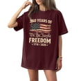 thumbnail image 1 of Iaqnaocc Shirts for Women 250 Anniversary Usa Shirt Retro 250th Anniversary Usa Shirt Independence Day Round Neck Anniversary Summer Independence Day 250 Anniversary Shirt Wine 2XL, 1 of 4
