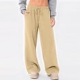 thumbnail image 1 of Iaqnaocc Sweatpants Women Wide Leg Baggy Comfy High Waisted Drawstring Pants Casual Loose Joggers Fall Spring Womens Pants Trendy Sweatpant with Pockets Earthy Yellow XXL, 1 of 5