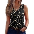 thumbnail image 1 of Iaqnaocc Tank Tops for Women 2026 Summer Sleeveless Loose Fit Geometric Print Pleated T Shirts Casual Basic V Neck Womens Tops Trendy Shirts Black XXL, 1 of 6