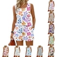 thumbnail image 1 of Iaqnaocc Two Piece Sets for Women Casual Womens Short Sets Vintage Floral Print Square Neck Tank Top and Shorts Summer Outfits Travel Outfits for Women Vacation Outfits for Women Multicolor 2XL, 1 of 6