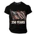 thumbnail image 1 of Iaqnaocc Usa 4th Of July Shirts for Men Novelty Graphic Short Sleeve Patriotic Independence Day 250 Anniversary Usa Shirt Usa Flag Crewneck Casual T-Shirt Black 4XL, 1 of 3
