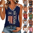 thumbnail image 1 of Iaqnaocc Usa Flag Womens Tank Tops Summer Patriotic Loose Fit Sleeveless V Neck 250th Anniversary Usa Shirt 4th Of July Shirts Women Independence Day July 4th Celebration T-Shirt Navy XL, 1 of 7