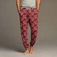 thumbnail image 1 of Iaqnaocc valentines mens pajama pants Soft Funny Love Heart Graphic Pj Pants Loose Elastic Waist Pajamas Pants Holiday Spring Summer Sleep Bottoms Vermilion L, 1 of 7