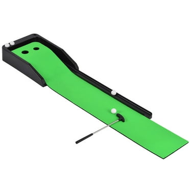 Iaukyu 1 Set Golf Putting Mat with Ball Compact Size Non-slip Golf Putting Trainer Carpet Training Equipment for Golf Lover