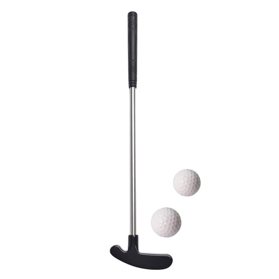 1 Set Mini Golf Putter Club with 2 Golf Balls TPR Grip Right Left Handed Stainless Steel Golf Club Kids Adults Table Game Golf Putter Training