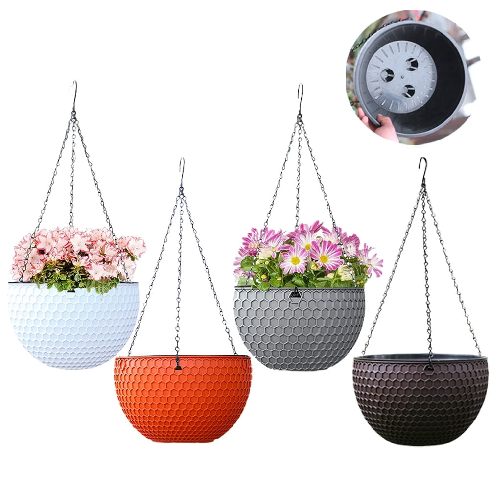 Iaukyu Self-Watering Hanging Planter Indoor Outdoor Garden Flower Plant ...