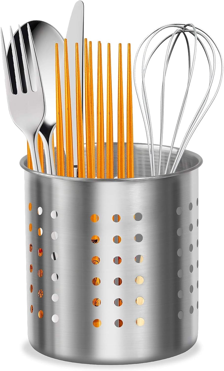Iaukyu Stainless Steel Kitchen Utensil Holder Flatware Cylinder