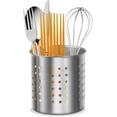 thumbnail image 1 of Iaukyu Stainless Steel Kitchen Utensil Holder Flatware Cylinder Silverwares Draining Organizer Drying Rack with Round Drain Holes for Forks, Knives, Spoons, Chopsticks, 1 of 7