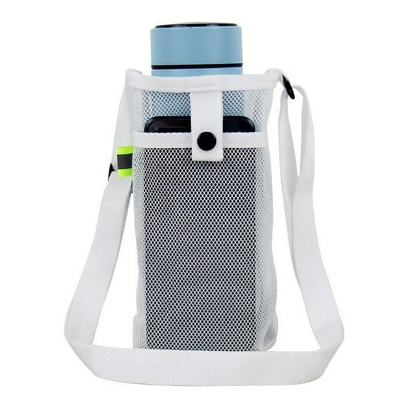 Iaukyu Water Bottle Holder with Adjustable Shoulder Strap Portable Water Bottle Carrier Mesh Bag Outdoor Camping Cycling Crossbody Water Bottle Pouch