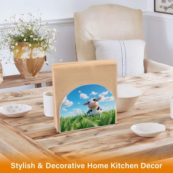 Iauyy 1 Piece Napkin Holder for Table 4.1x4.9x1.97in Acrylic Kitchen Decor,Standing Napkin Dispenser Kitchen Table for Bar Banquet Coffee Table,Animal Concept Design