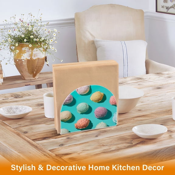 Iauyy 1 Piece Napkin Holder for Table 4.1x4.9x1.97in Acrylic Kitchen Decor,Standing Napkin Dispenser Kitchen Table for Bar Banquet Coffee Table,Different Colors