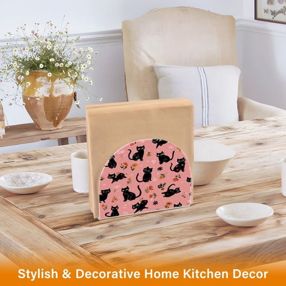 Iauyy 1 Piece Napkin Holder for Table 4.1x4.9x1.97in Acrylic Kitchen Decor,Standing Napkin Dispenser Kitchen Table for Bar Banquet Coffee Table,Simple Sketch Of A Kitten