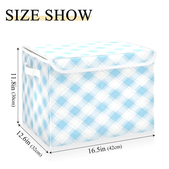 Iauyy 16.5x12.6x11.8in Foldable Flip-Top Storage Bin, Dustproof Magic Tape Closure, Ideal for Home & Toy OrganizationLight and Airy Watercolor Style