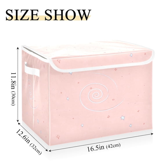 Iauyy 16.5x12.6x11.8in Foldable Flip-Top Storage Bin, Dustproof Magic Tape Closure, Ideal for Home & Toy OrganizationSimple Paintings