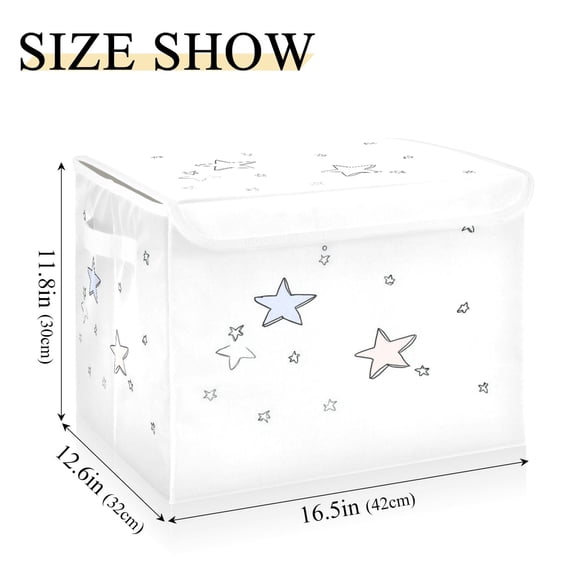 Iauyy 16.5x12.6x11.8in Foldable Flip-Top Storage Bin, Dustproof Magic Tape Closure, Ideal for Home & Toy OrganizationSubtle Changes in Color Tone