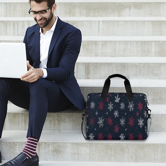 Iauyy 16inch Laptop Briefcase for Men/Women , Detachable Strap & Padded CompartmentWater-Resistant BagBusiness Travel File and Notepad,Military Blue Background