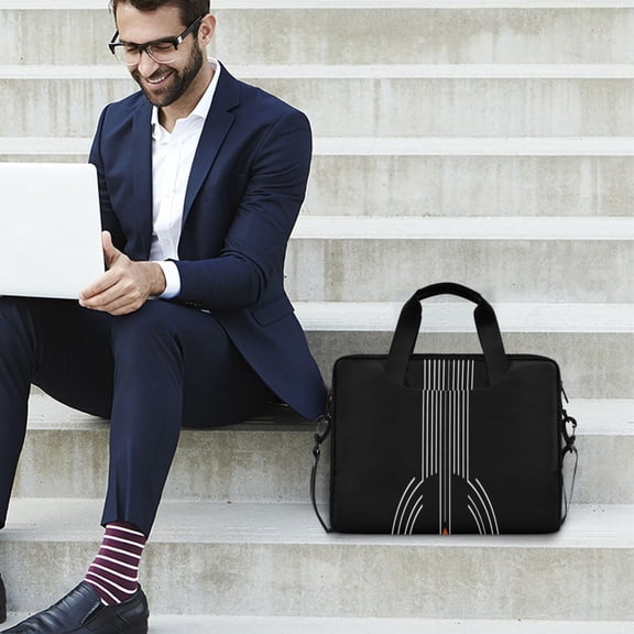 Iauyy 16inch Laptop Briefcase for Men/Women , Detachable Strap & Padded Compartment，Water-Resistant BagBusiness Travel File and Notepad,Orange Water Droplet Element