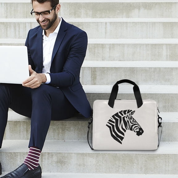 Iauyy 16inch Laptop Briefcase for Men/Women , Detachable Strap & Padded Compartment，Water-Resistant BagBusiness Travel File and Notepad,Outline Of The Horse's Head