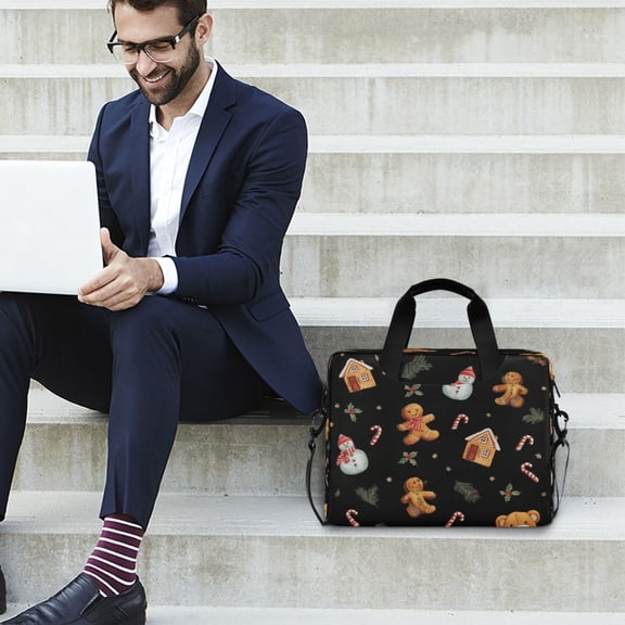 Iauyy 16inch Laptop Briefcase for Men/Women , Detachable Strap & Padded Compartment，Water-Resistant BagBusiness Travel File and Notepad,The Teddy Bear Head