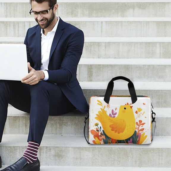 Iauyy 16inch Laptop Briefcase for Men/Women , Detachable Strap & Padded CompartmentWater-Resistant BagBusiness Travel File and Notepad,Vivid Expressions