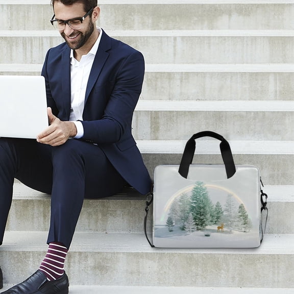 Iauyy 16inch Laptop Briefcase for Men/Women , Detachable Strap & Padded CompartmentWater-Resistant BagBusiness Travel File and Notepad,Clear Glass