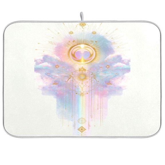 Iauyy Dish Drying Mat for Kitchen Counter, Super Absorbent & Hanging 16x18 / 18x24 Inch (S/M) Dreamy Atmosphere