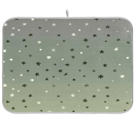 Iauyy Dish Drying Mat for Kitchen Counter, Super Absorbent & Hanging 16x18 / 18x24 Inch (S/M) Gray Gradient