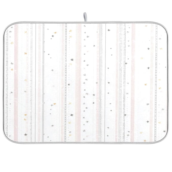 Iauyy Dish Drying Mat for Kitchen Counter, Super Absorbent & Hanging 16x18 / 18x24 Inch (S/M) Gray Stripes