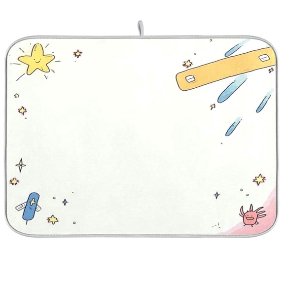 Iauyy Dish Drying Mat for Kitchen Counter, Super Absorbent & Hanging 16x18 / 18x24 Inch (S/M) Happily