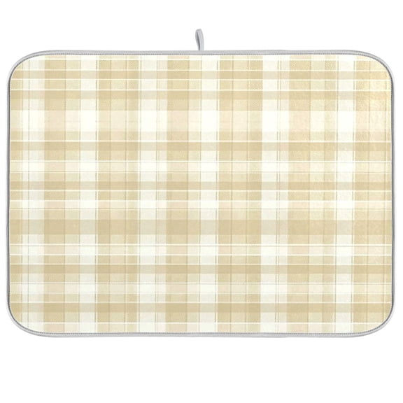 Iauyy Dish Drying Mat for Kitchen Counter, Super Absorbent & Hanging 16x18 / 18x24 Inch (S/M) Light Cream Color