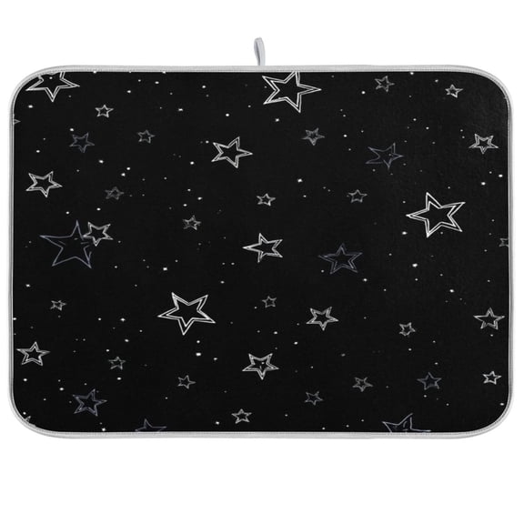 Iauyy Dish Drying Mat for Kitchen Counter, Super Absorbent & Hanging 16x18 / 18x24 Inch (S/M) Patterns Or Decorations
