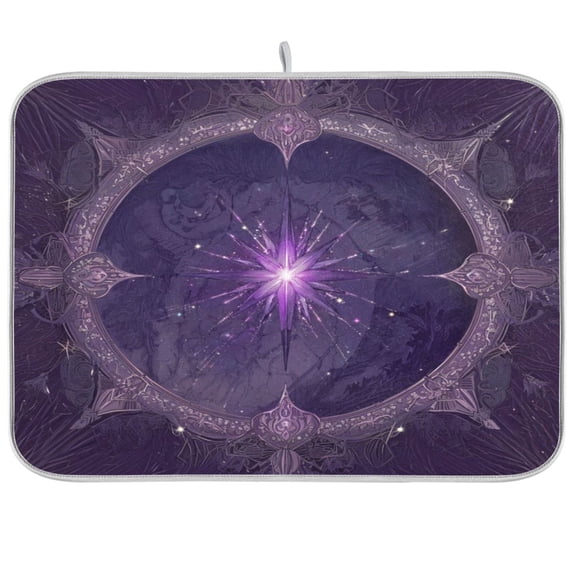 Iauyy Dish Drying Mat for Kitchen Counter, Super Absorbent & Hanging 16x18 / 18x24 Inch (S/M) Shimmering Purple