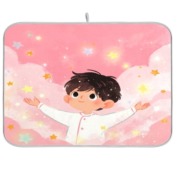 Iauyy Dish Drying Mat for Kitchen Counter, Super Absorbent & Hanging 16x18 / 18x24 Inch (S/M) Clothes