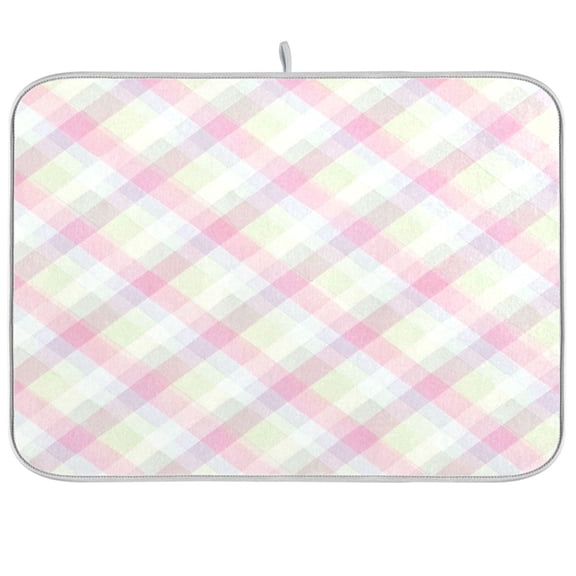 Iauyy Dish Drying Mat for Kitchen Counter, Super Absorbent & Hanging 16x18 / 18x24 Inch (S/M) Fabric Effect