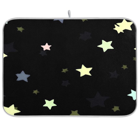 Iauyy Dish Drying Mat for Kitchen Counter, Super Absorbent & Hanging 16x18 / 18x24 Inch (S/M) Low Contrast