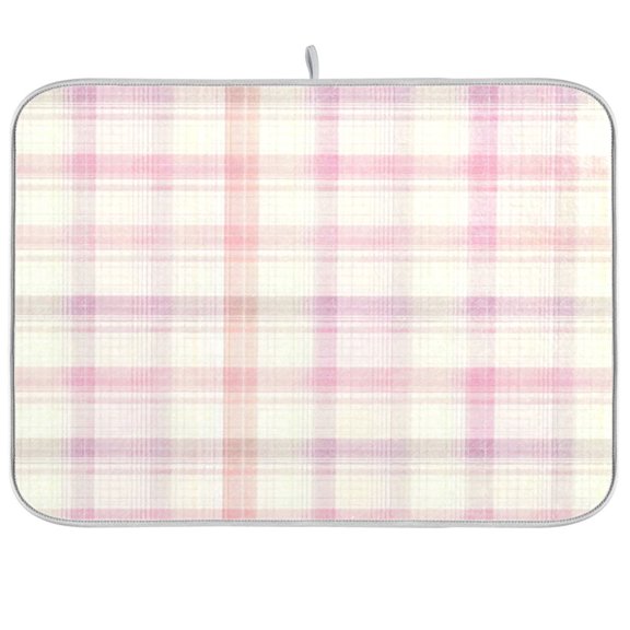 Iauyy Dish Drying Mat for Kitchen Counter, Super Absorbent & Hanging 16x18 / 18x24 Inch (S/M) Muted Shades Interwoven