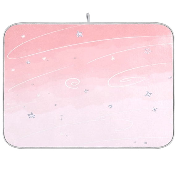 Iauyy Dish Drying Mat for Kitchen Counter, Super Absorbent & Hanging 16x18 / 18x24 Inch (S/M) Simple Lines Of The Sky