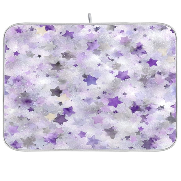 Iauyy Dish Drying Mat for Kitchen Counter, Super Absorbent & Hanging 16x18 / 18x24 Inch (S/M) Sta Confetti Of Colored Paper