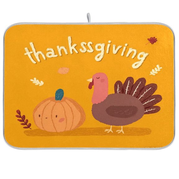 Iauyy Dish Drying Mat for Kitchen Counter, Super Absorbent & Hanging 16x18 / 18x24 Inch (S/M) Turkey